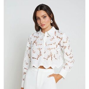 LAGENCE Seychelles White Lace Blouse